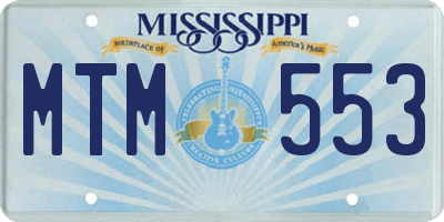 MS license plate MTM553