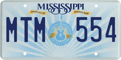 MS license plate MTM554