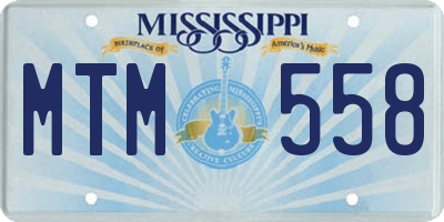 MS license plate MTM558