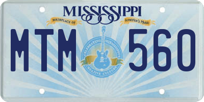 MS license plate MTM560