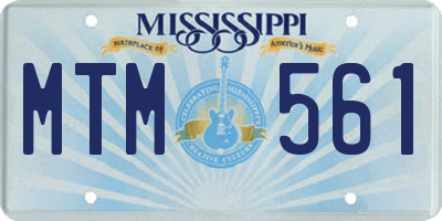 MS license plate MTM561