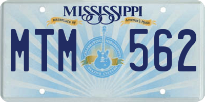 MS license plate MTM562