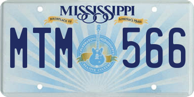 MS license plate MTM566
