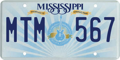 MS license plate MTM567