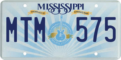 MS license plate MTM575