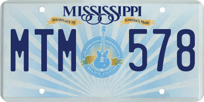 MS license plate MTM578