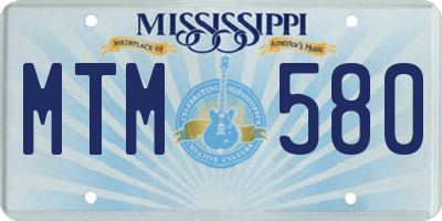 MS license plate MTM580