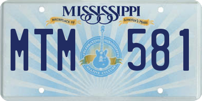MS license plate MTM581