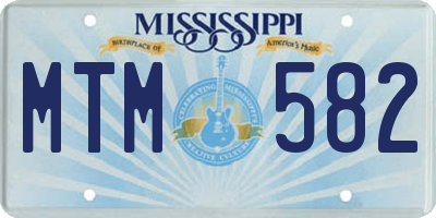 MS license plate MTM582