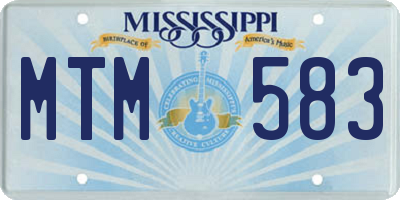 MS license plate MTM583