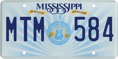MS license plate MTM584