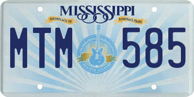 MS license plate MTM585