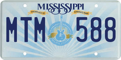 MS license plate MTM588