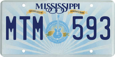 MS license plate MTM593