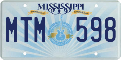 MS license plate MTM598
