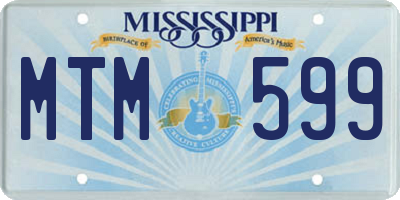 MS license plate MTM599