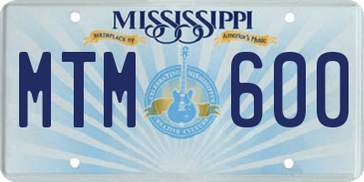 MS license plate MTM600