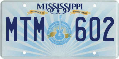 MS license plate MTM602