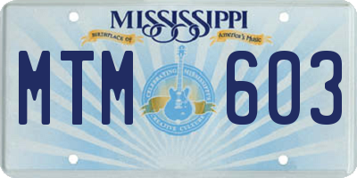 MS license plate MTM603