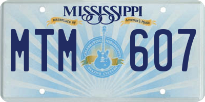 MS license plate MTM607