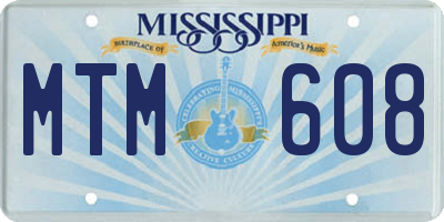 MS license plate MTM608