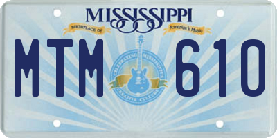 MS license plate MTM610