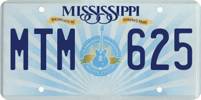 MS license plate MTM625