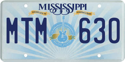 MS license plate MTM630