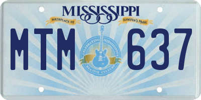 MS license plate MTM637