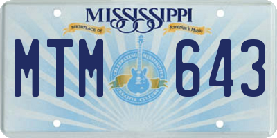 MS license plate MTM643