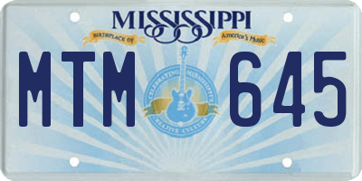 MS license plate MTM645