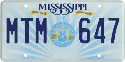 MS license plate MTM647