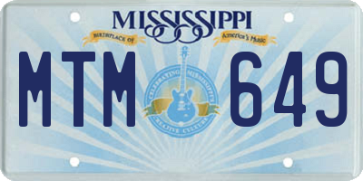 MS license plate MTM649