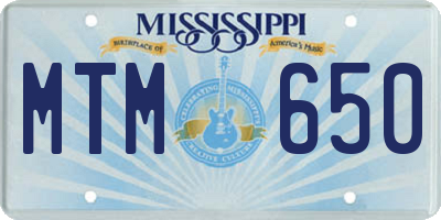 MS license plate MTM650