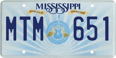 MS license plate MTM651