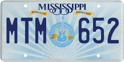 MS license plate MTM652