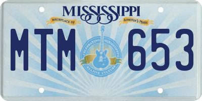 MS license plate MTM653