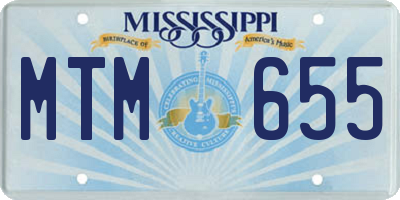 MS license plate MTM655