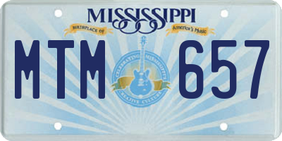 MS license plate MTM657