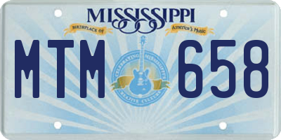 MS license plate MTM658
