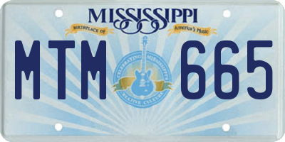 MS license plate MTM665
