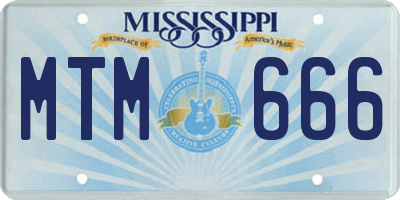 MS license plate MTM666