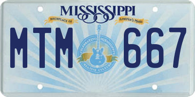 MS license plate MTM667