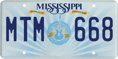 MS license plate MTM668