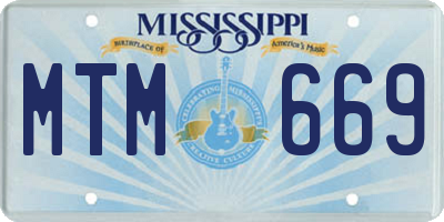 MS license plate MTM669
