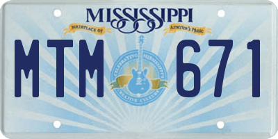 MS license plate MTM671