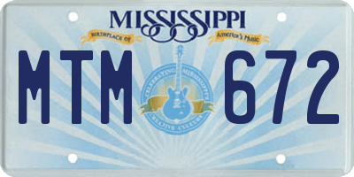 MS license plate MTM672