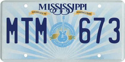 MS license plate MTM673