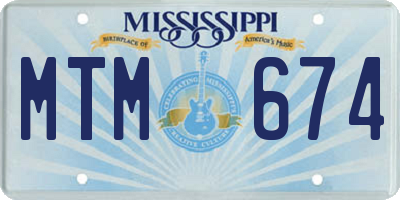 MS license plate MTM674