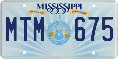 MS license plate MTM675